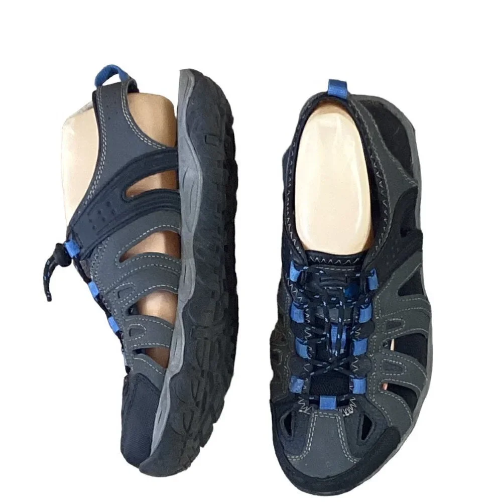 Ozark‎ Trail Men's Closed Toe Fisherman Sandals Hiking Sz 8 Gray/Black/Blue 263D